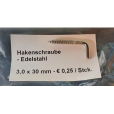 Hakenschraube 3,0 x 30 mm - Edelstahl